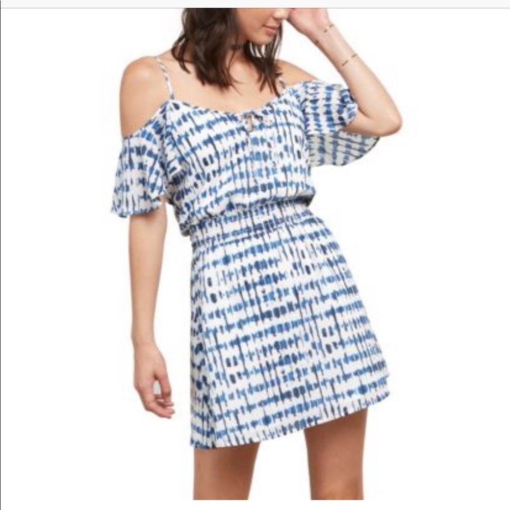 Tie Dye Cold Shoulder Dress